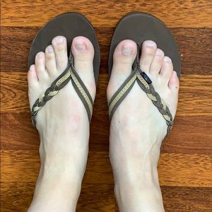 BRAND NEW rainbow flip flops